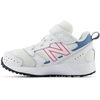 New Balance Unisex-Child Kids Fresh Foam 650 V1 Bungee Lace with Top Strap | Running Shoes(White/Real Pink/Heron Blue)