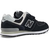 New Balance boys unisex-child 574 Core Hook & Loop(Black/White)