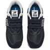 New Balance boys unisex-child 574 Core Hook & Loop(Black/White)