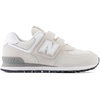 New Balance boys unisex-child 574 Core Hook & Loop(Nimbus Cloud/White)