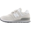 New Balance boys unisex-child 574 Core Hook & Loop(Nimbus Cloud/White)