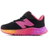 New Balance unisex-baby baby-boys Fresh Foam Arishi V4 Hook & Loop(Black/Passion Fruit/Dragon Berry)