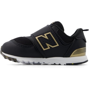 New Balance Baby Boys’ 574 New-b Hook-and-Loop Sneakers | Casual Shoes(Black/Gold)