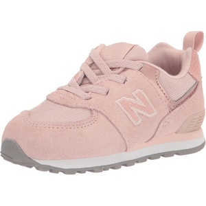 New Balance Kids’ 574 V1 Lace-Up Sneakers(Pink Haze/White)