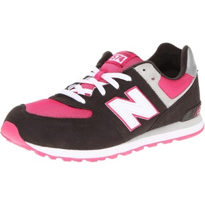 New Balance Kids’ 574 V1 Lace-Up Sneakers(Raven/pink)