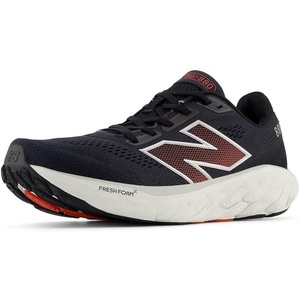 New Balance Men’s Fresh Foam X 880 V14 Running Shoe(Black/Silver Metallic/Neo Flame)