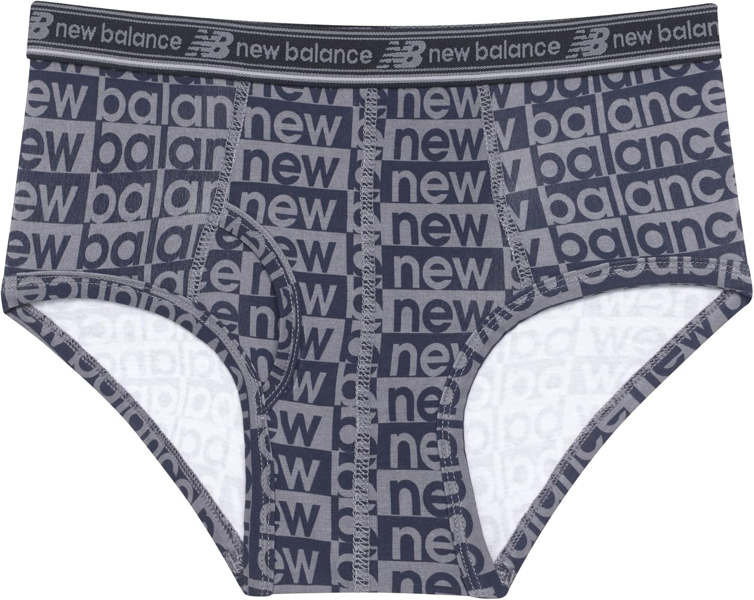 image:imageNew Balance Boys Nonbrushed Jersey Performance Wicking Cotton Brief Underwear 5 PackCastlerockRaincloudBlackRaincloudBlack