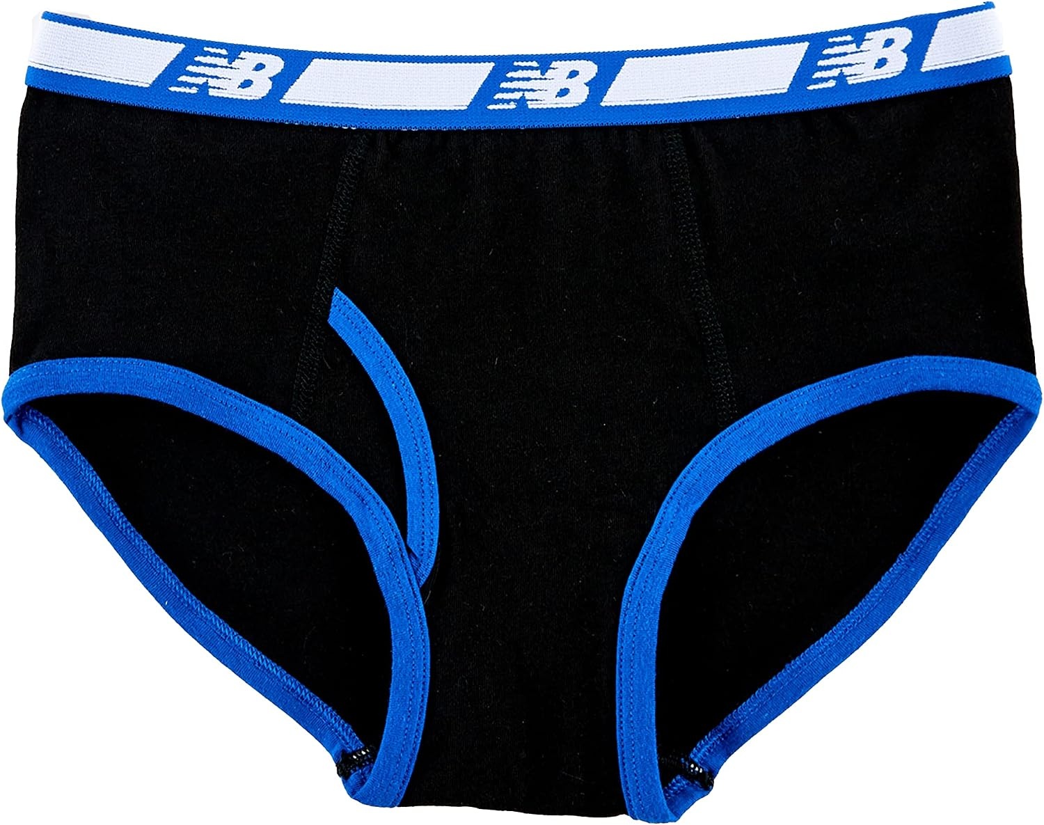 image:imageNew Balance Boys Nonbrushed Jersey Performance Wicking Cotton Brief Underwear 5 PackHiliteSports BallLogo BgTeam RoyalBlack