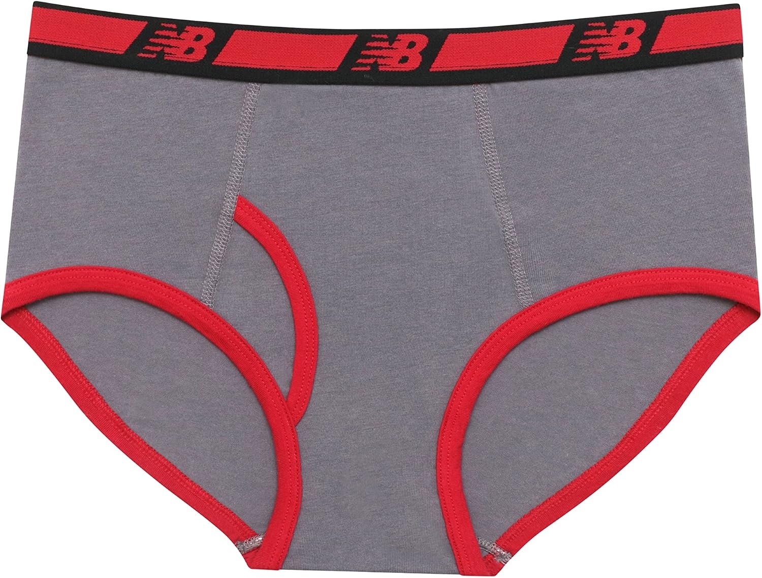 image:imageNew Balance Boys Nonbrushed Jersey Performance Wicking Cotton Brief Underwear 5 PackStripesTeamBlackLeadSports