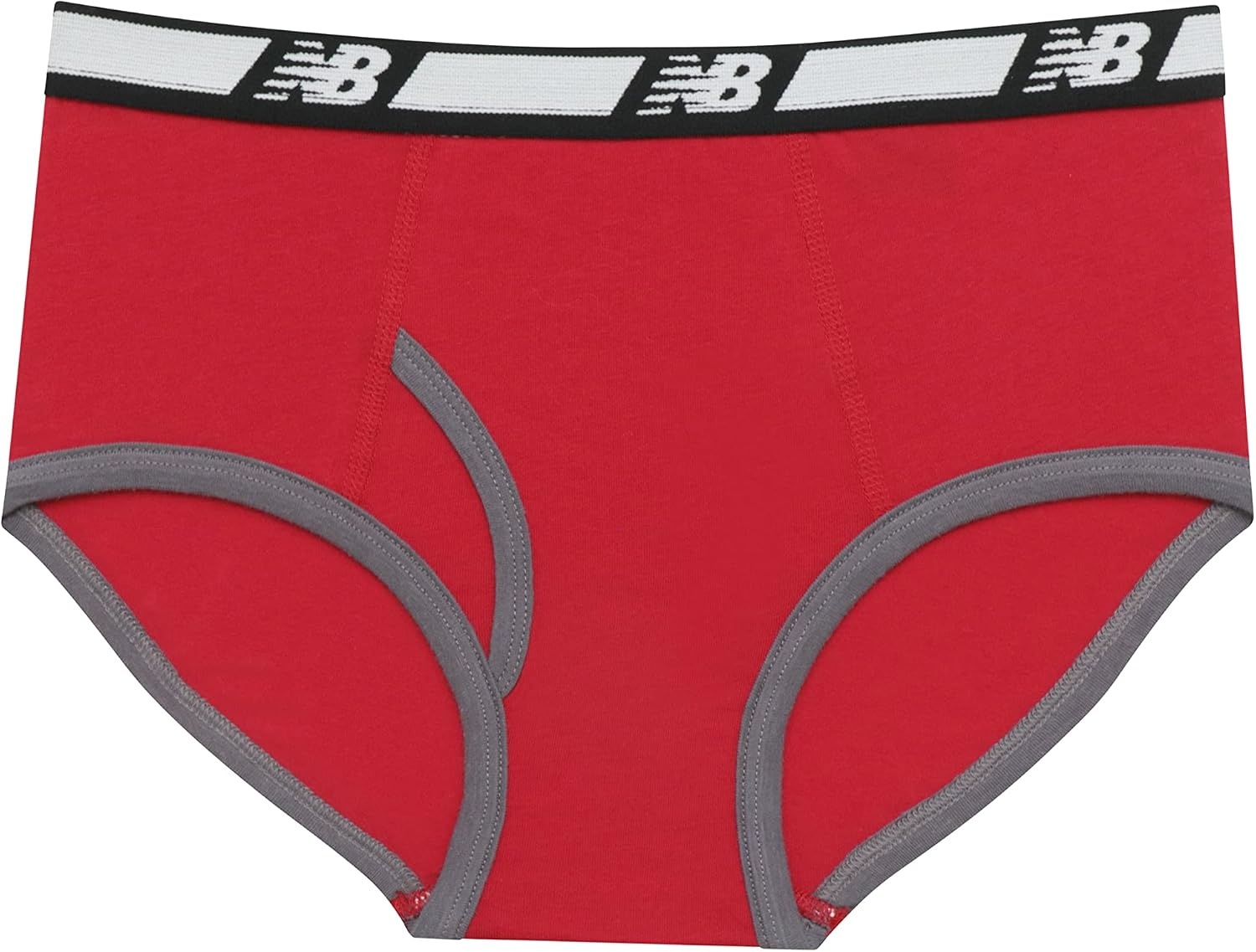 image:imageNew Balance Boys Nonbrushed Jersey Performance Wicking Cotton Brief Underwear 5 PackStripesTeamBlackLeadSports