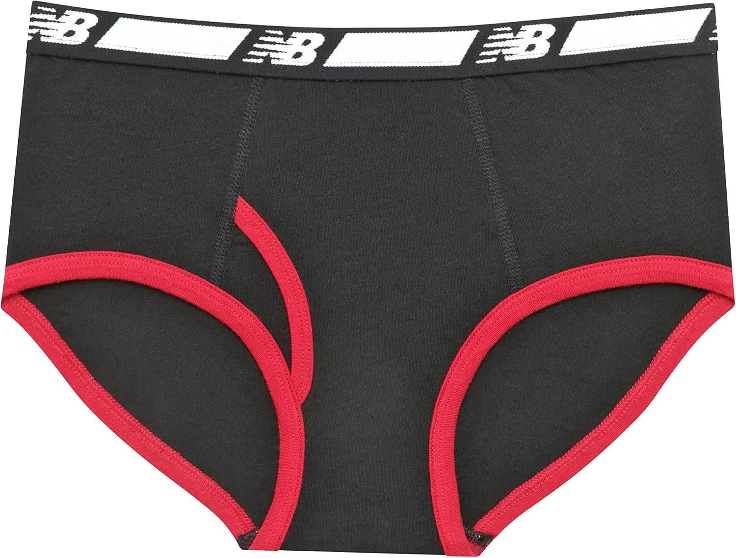 image:imageNew Balance Boys Nonbrushed Jersey Performance Wicking Cotton Brief Underwear 5 PackStripesTeamBlackLeadSports