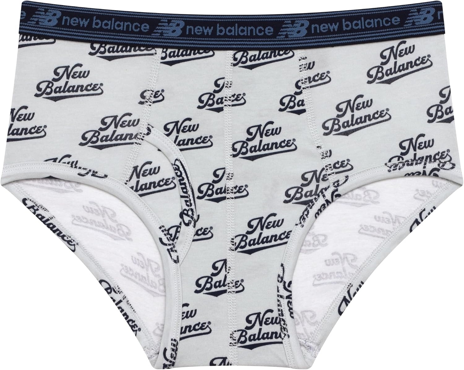 image:imageNew Balance Boys Nonbrushed Jersey Performance Wicking Cotton Brief Underwear 5 PackTeam NavyFrosted GlassShoreline Blue Team NavyDark Shoreline Blue