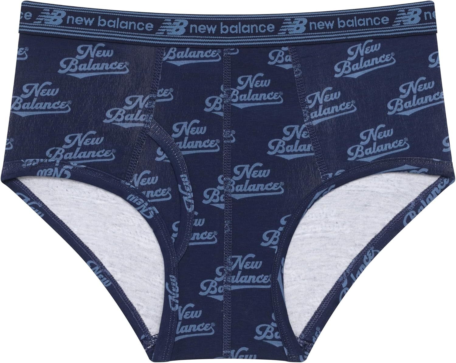 image:imageNew Balance Boys Nonbrushed Jersey Performance Wicking Cotton Brief Underwear 5 PackTeam NavyFrosted GlassShoreline Blue Team NavyDark Shoreline Blue
