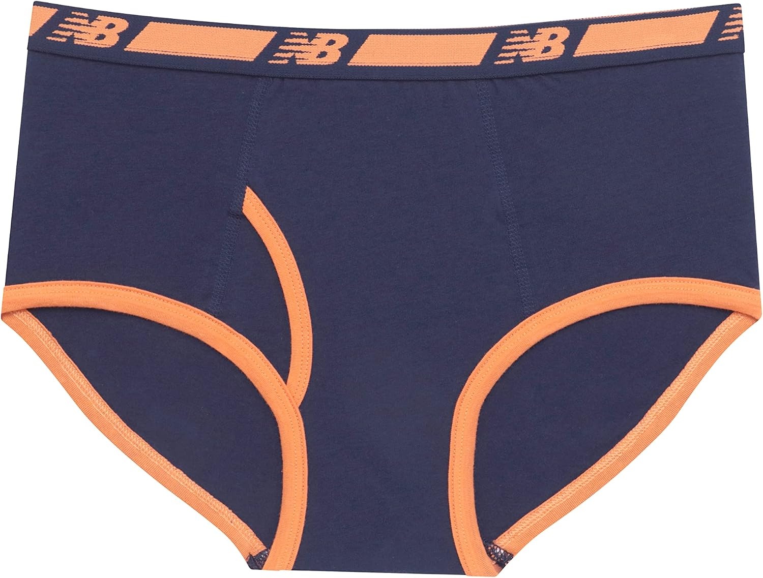 image:imageNew Balance Boys Nonbrushed Jersey Performance Wicking Cotton Brief Underwear 5 PackTeam NavyWhiteStripesGinger OrangeShoes