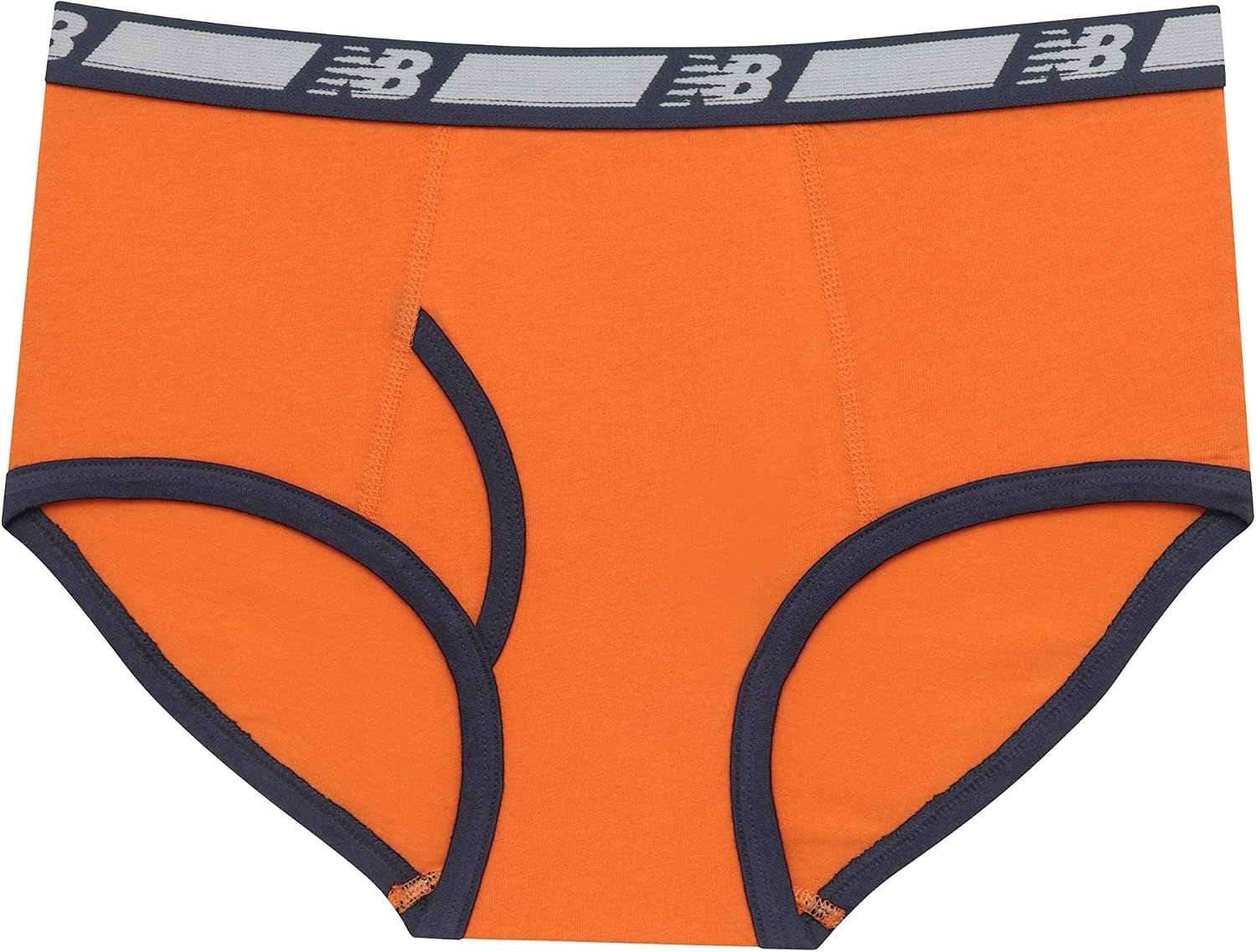 image:imageNew Balance Boys Nonbrushed Jersey Performance Wicking Cotton Brief Underwear 5 PackTeam NavyWhiteStripesGinger OrangeShoes