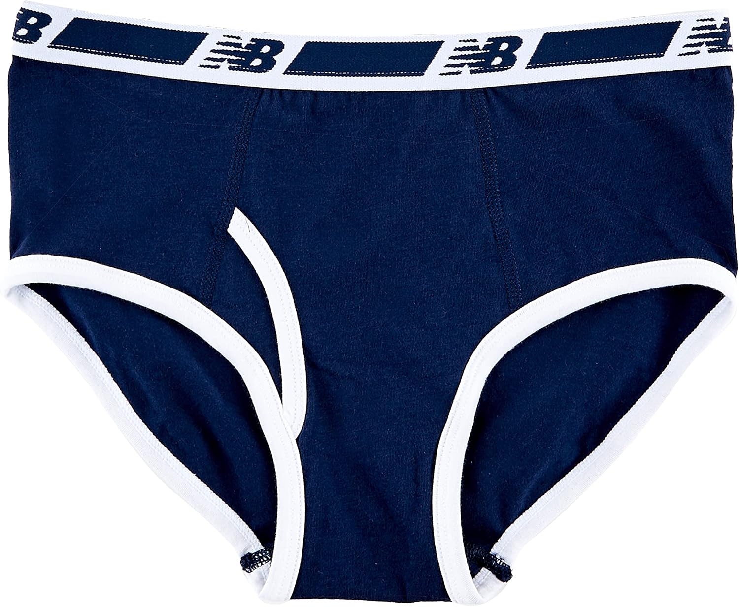 image:imageNew Balance Boys Nonbrushed Jersey Performance Wicking Cotton Brief Underwear 5 PackTeam NavyWhiteWord Blue Team RoyalStripes