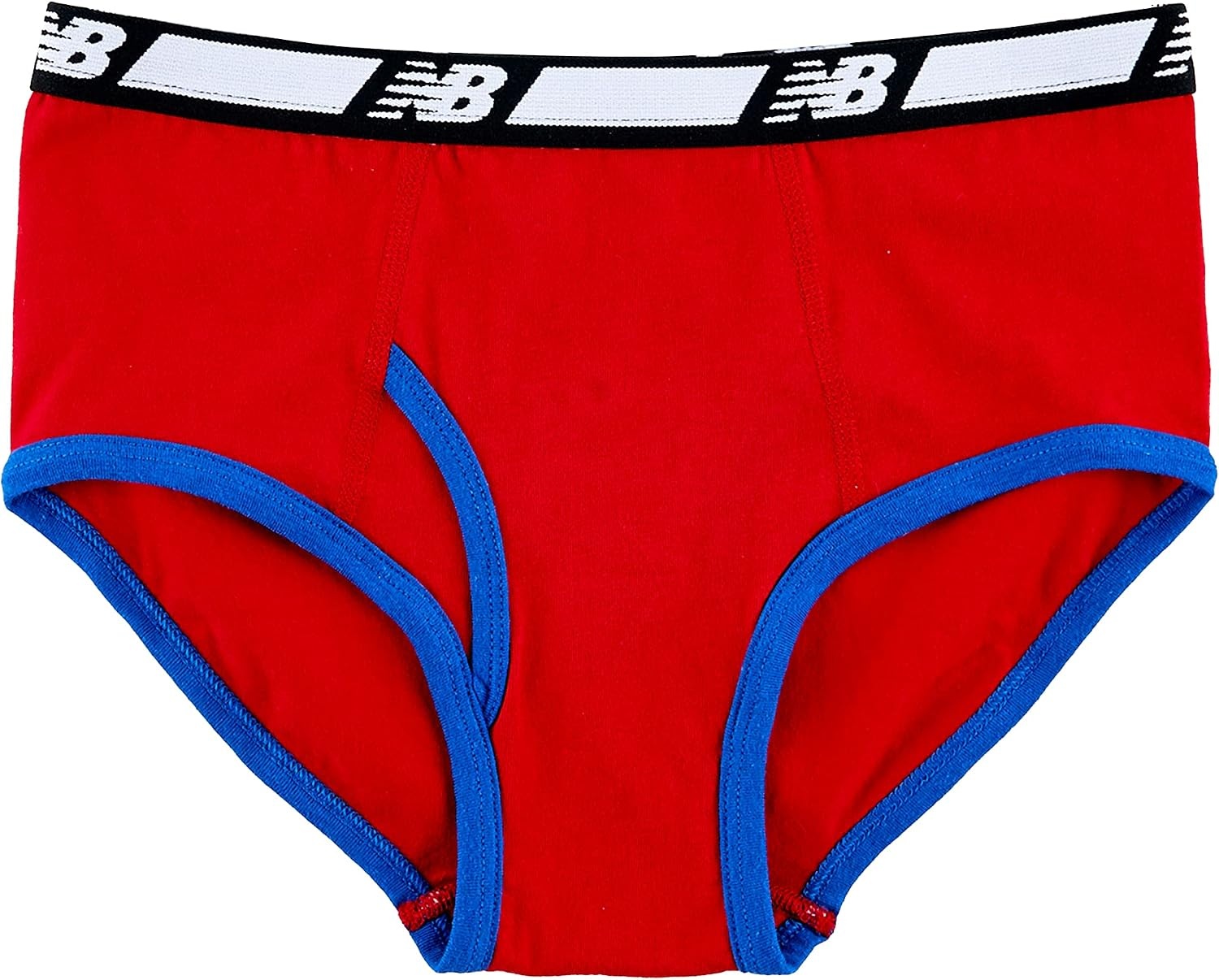 image:imageNew Balance Boys Nonbrushed Jersey Performance Wicking Cotton Brief Underwear 5 PackTeam RoyalShoes RedTeam RedStripesWhite
