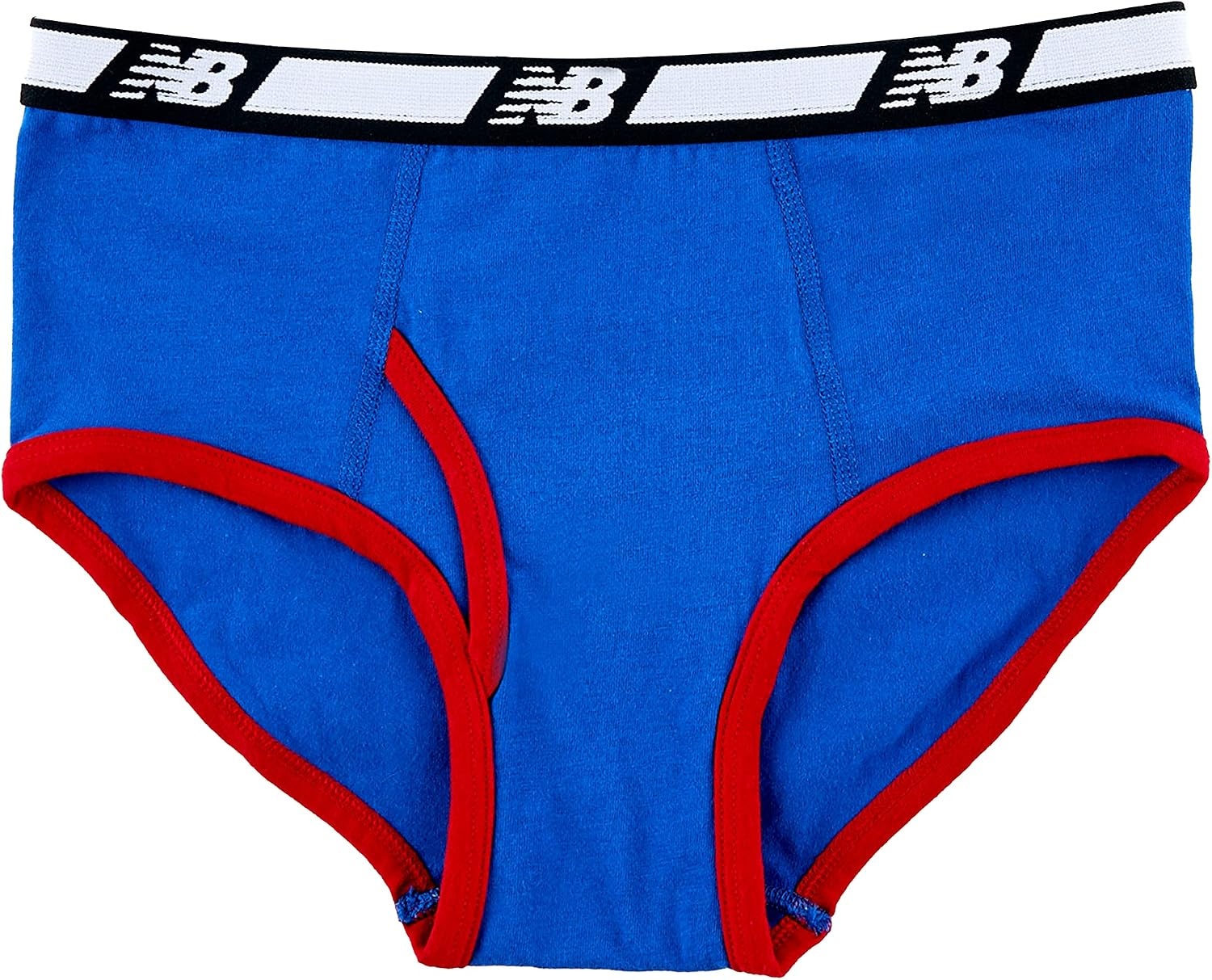 image:imageNew Balance Boys Nonbrushed Jersey Performance Wicking Cotton Brief Underwear 5 PackTeam RoyalShoes RedTeam RedStripesWhite