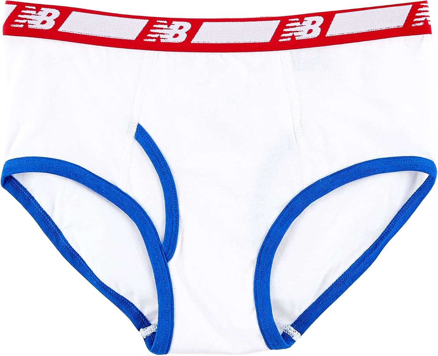image:imageNew Balance Boys Nonbrushed Jersey Performance Wicking Cotton Brief Underwear 5 PackTeam RoyalShoes RedTeam RedStripesWhite