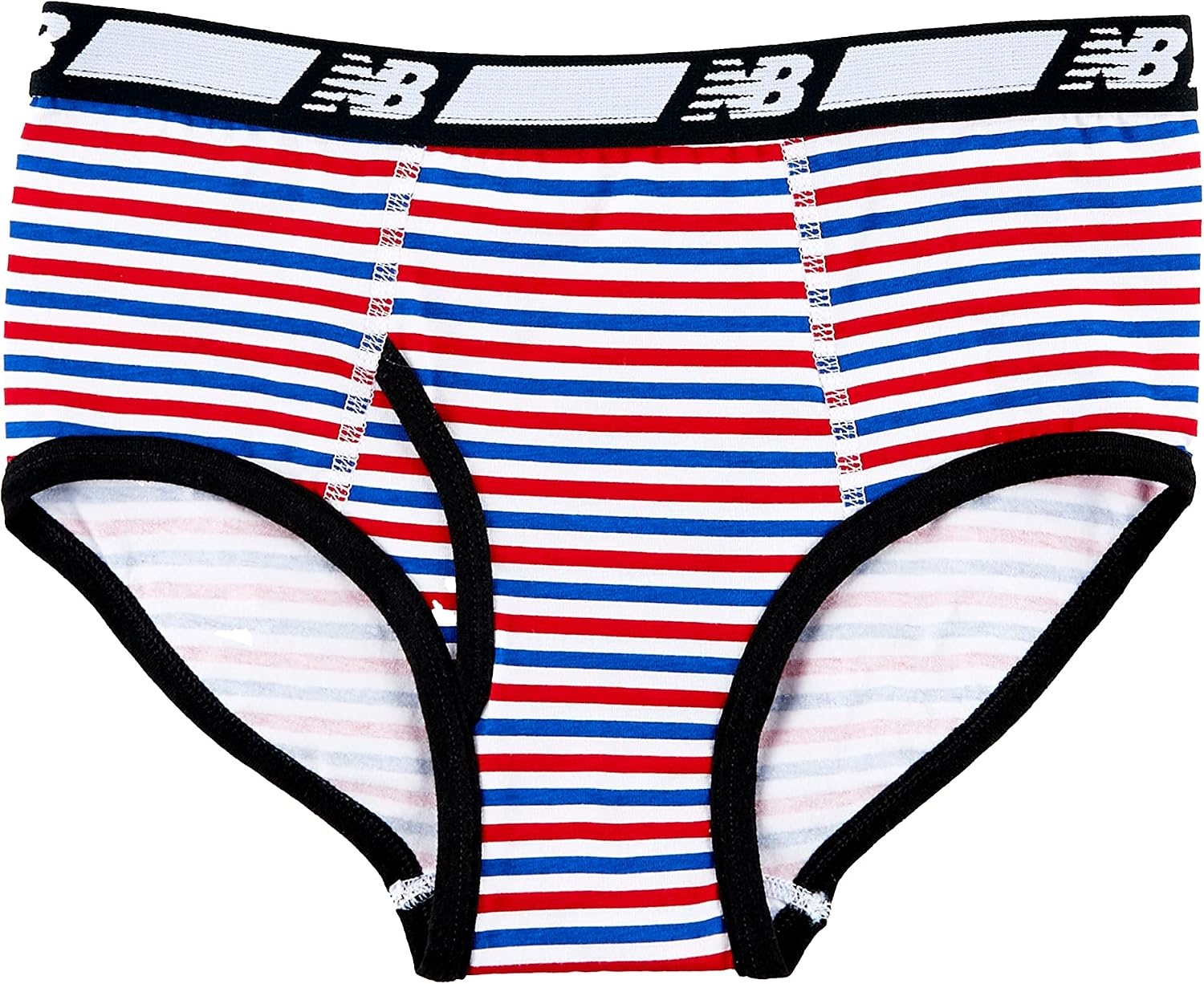 image:imageNew Balance Boys Nonbrushed Jersey Performance Wicking Cotton Brief Underwear 5 PackTeam RoyalShoes RedTeam RedStripesWhite