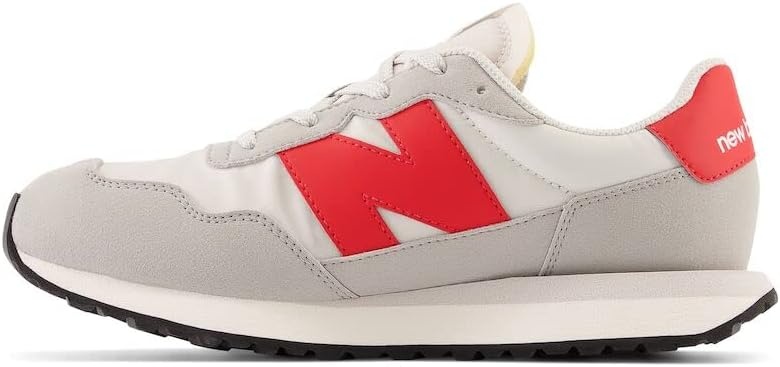 image:imageNew Balance Kids 237 V1 Laceup SneakerConcreteTrue Red