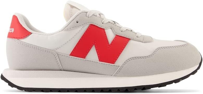 image:imageNew Balance Kids 237 V1 Laceup SneakerConcreteTrue Red