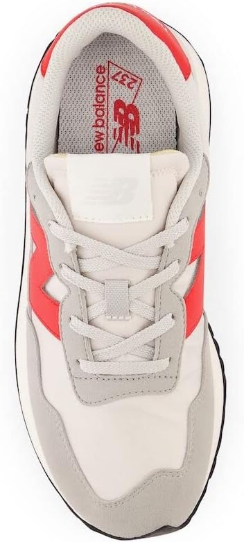 image:imageNew Balance Kids 237 V1 Laceup SneakerConcreteTrue Red