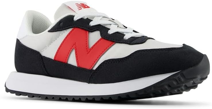 image:imageNew Balance Kids 237 V1 Laceup SneakerGrey MatterTrue Red