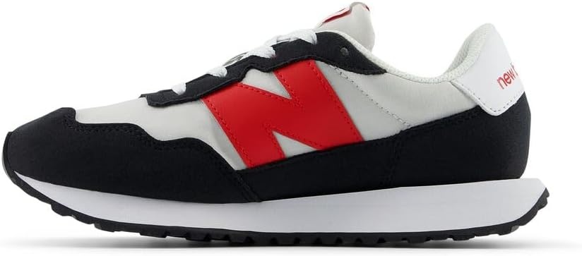 image:imageNew Balance Kids 237 V1 Laceup SneakerGrey MatterTrue Red