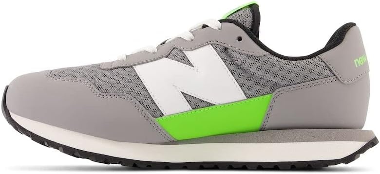 image:imageNew Balance Kids 237 V1 Laceup SneakerShadow GreyPixel Green