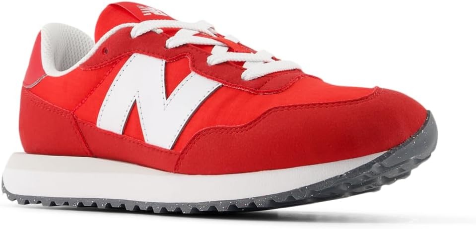 image:imageNew Balance Kids 237 V1 Laceup SneakerWhiteTrue Red