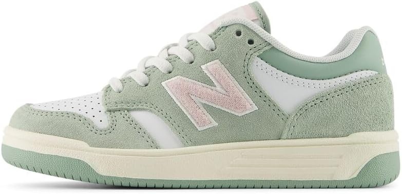 image:imageNew Balance Kids 480 V1 Laceup SneakerNb 103 WhiteStone Pink