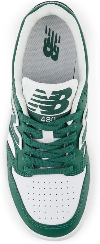 image:imageNew Balance Kids 480 V1 Laceup SneakerTeam Forest GreenWhite