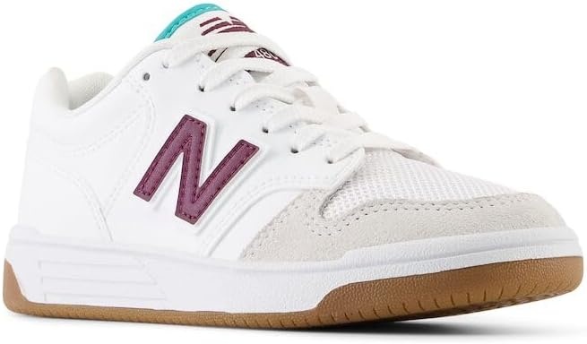 image:imageNew Balance Kids 480 V1 Laceup SneakerWhiteNb Burgundy