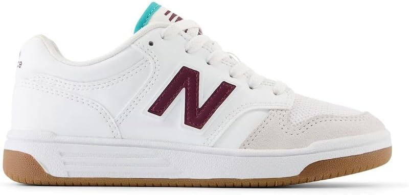 image:imageNew Balance Kids 480 V1 Laceup SneakerWhiteNb Burgundy