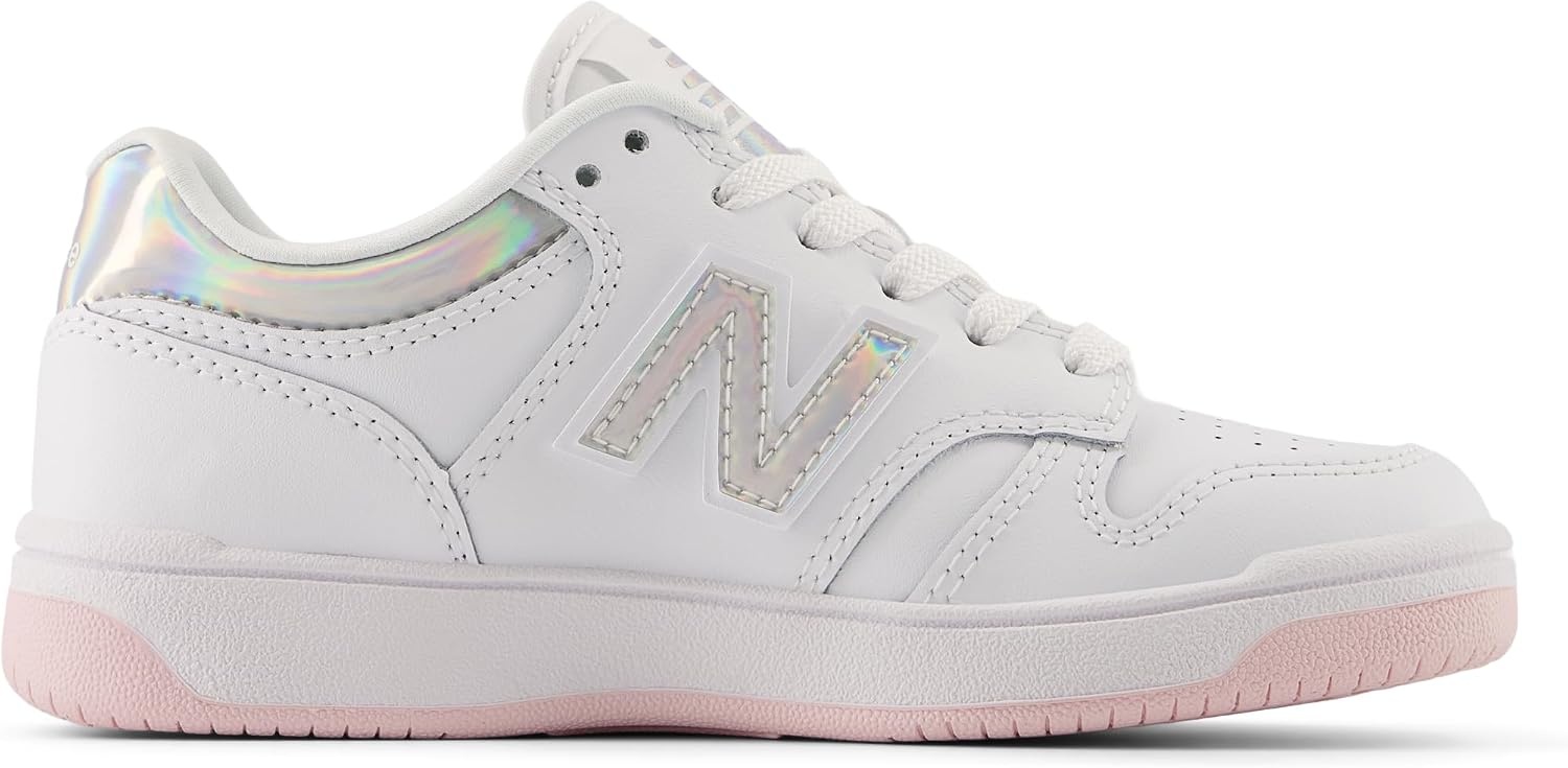 image:imageNew Balance Kids 480 V1 Laceup SneakerWhiteRose Sugar