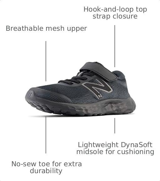 image:imageNew Balance Kids 520 V8 Bungee Running ShoesBlackBlack