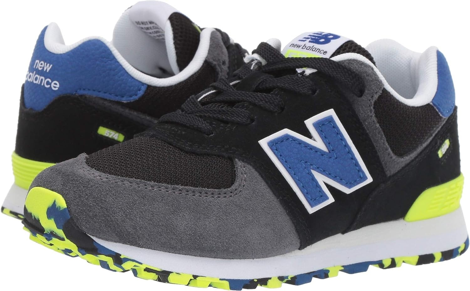 image:imageNew Balance Kids 574 V1 Neo Sole Laceup Casual ShoesBlackRoyal Blue