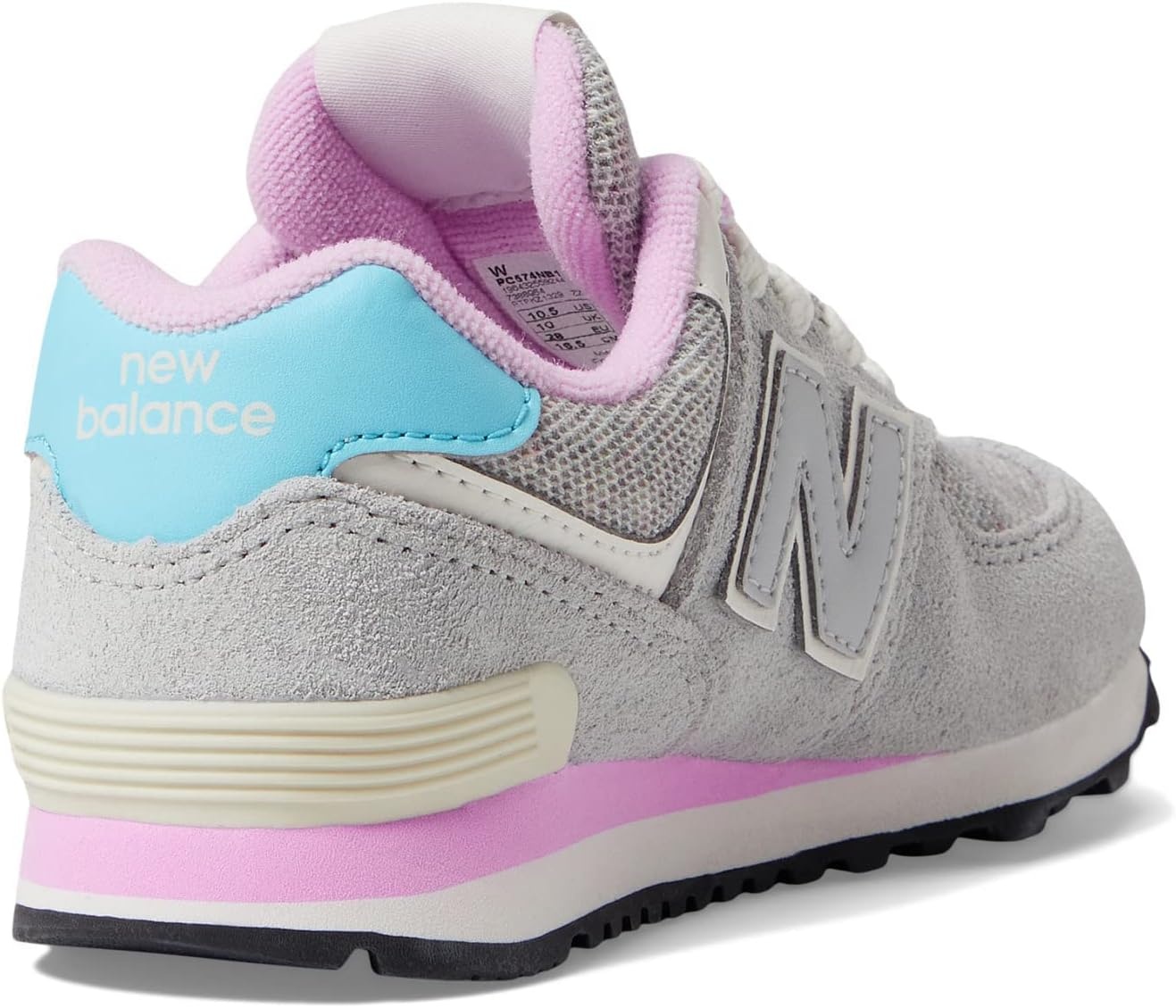 image:imageNew Balance Kids 574 V1 Neo Sole Laceup Casual ShoesBrighton GreySummer AquaLilac Cloud