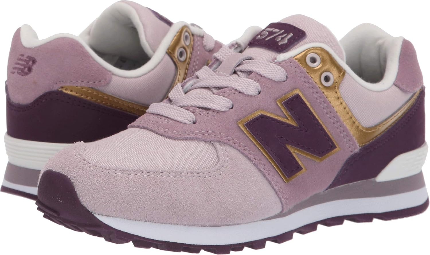 image:imageNew Balance Kids 574 V1 Neo Sole Laceup Casual ShoesLight CashmereDark Currant