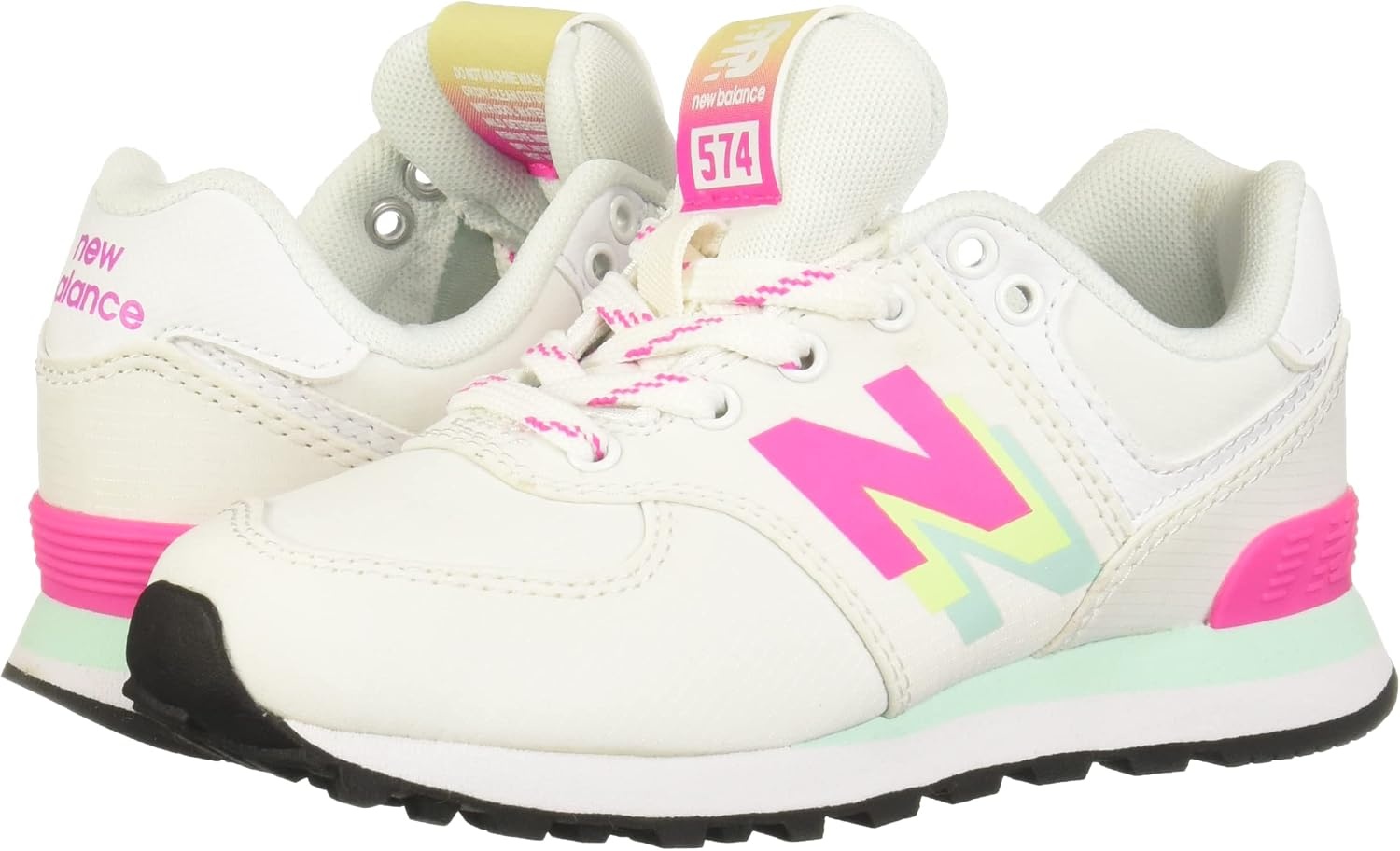 image:imageNew Balance Kids 574 V1 Neo Sole Laceup Casual ShoesWhitePeony