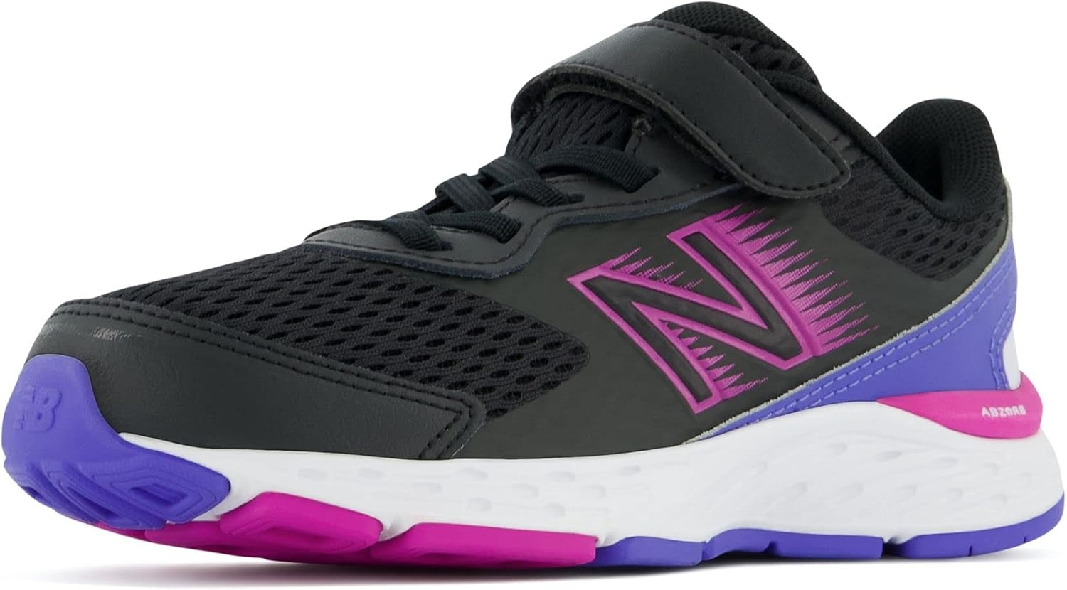 image:imageNew Balance Kids 680 V6 Hook and Loop Running ShoeBlackMagenta PopAura