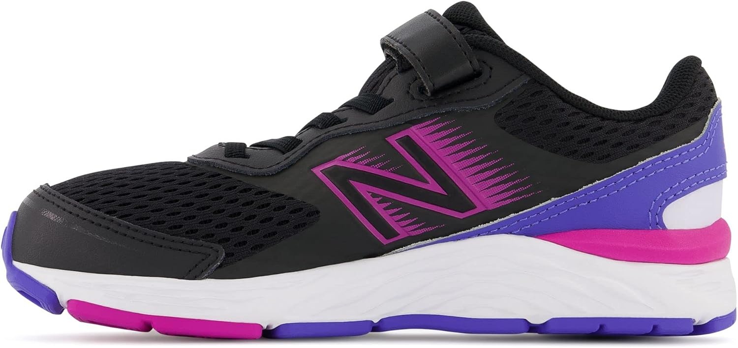 image:imageNew Balance Kids 680 V6 Hook and Loop Running ShoeBlackMagenta PopAura