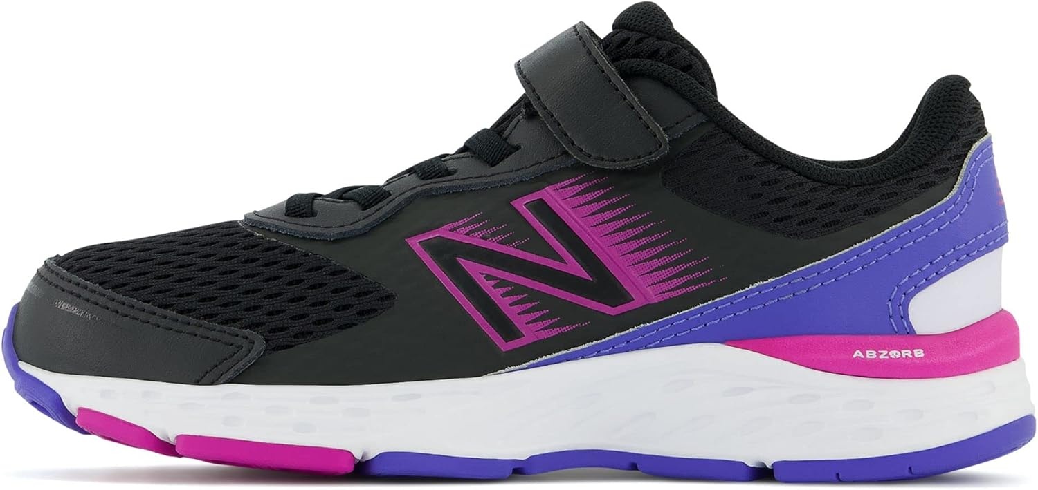 image:imageNew Balance Kids 680 V6 Hook and Loop Running ShoeBlackMagenta PopAura