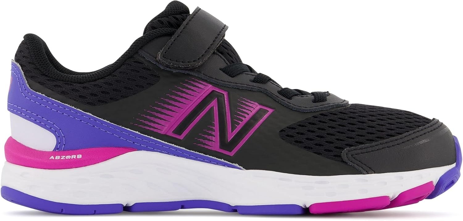 image:imageNew Balance Kids 680 V6 Hook and Loop Running ShoeBlackMagenta PopAura