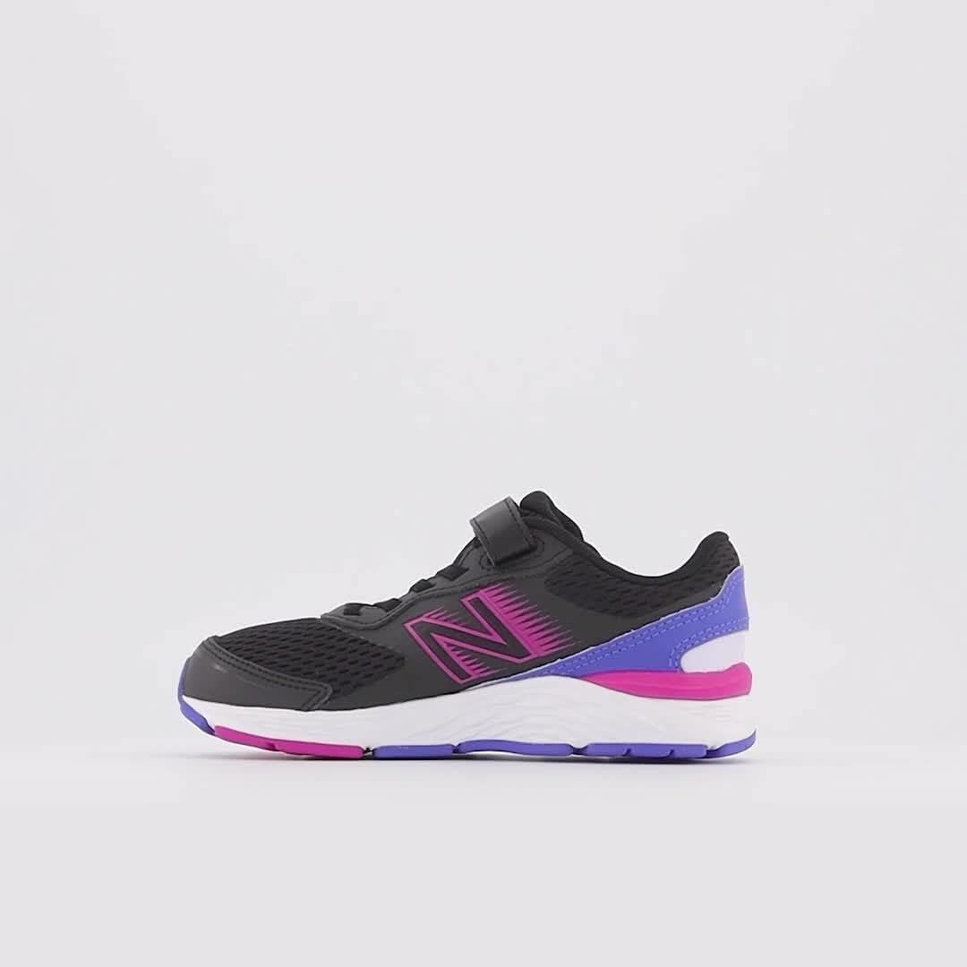 image:imageNew Balance Kids 680 V6 Hook and Loop Running ShoeBlackMagenta PopAura