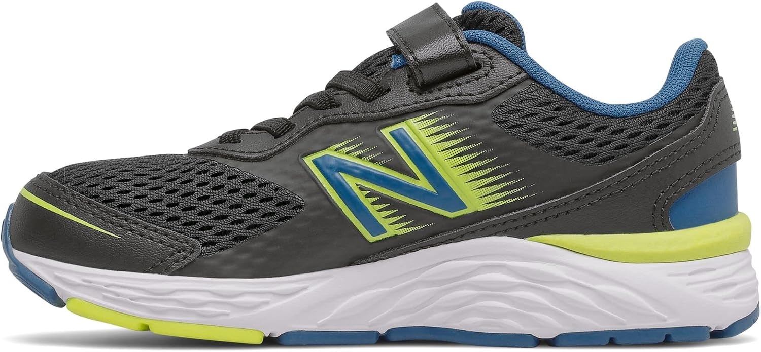 image:imageNew Balance Kids 680 V6 Hook and Loop Running ShoeBlackOxygen BlueSulphur Yellow