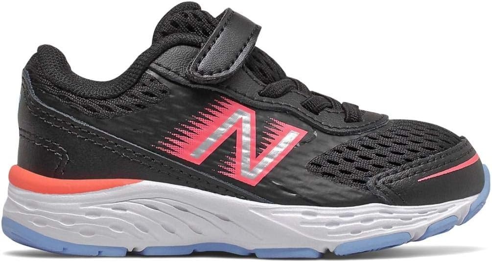 image:imageNew Balance Kids 680 V6 Hook and Loop Running ShoeBlackTahitian PinkTeam Carolina