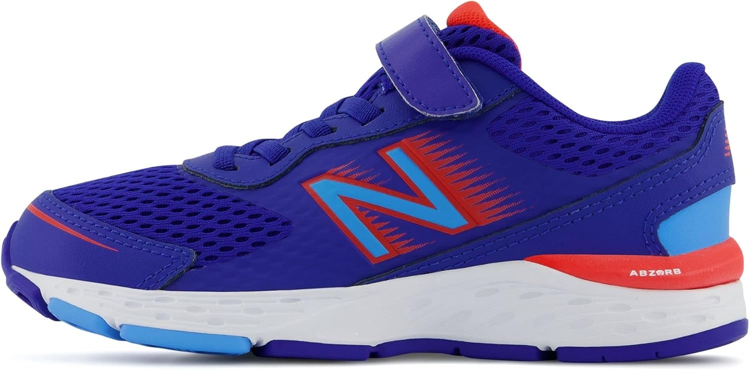 image:imageNew Balance Kids 680 V6 Hook and Loop Running ShoeInfinity BlueNeo FlameVibrant Sky