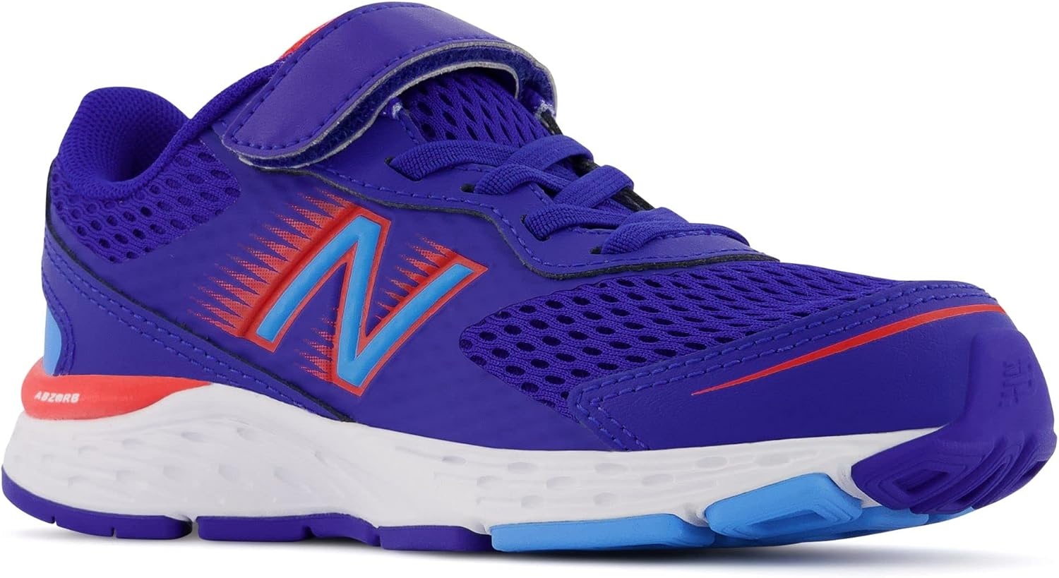 image:imageNew Balance Kids 680 V6 Hook and Loop Running ShoeInfinity BlueNeo FlameVibrant Sky
